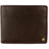 Wallets Hidesign Bifold & Trifold Wallets | Hidesign Angle Stitch Leather Multi-Compartment Leather Wallet Brown