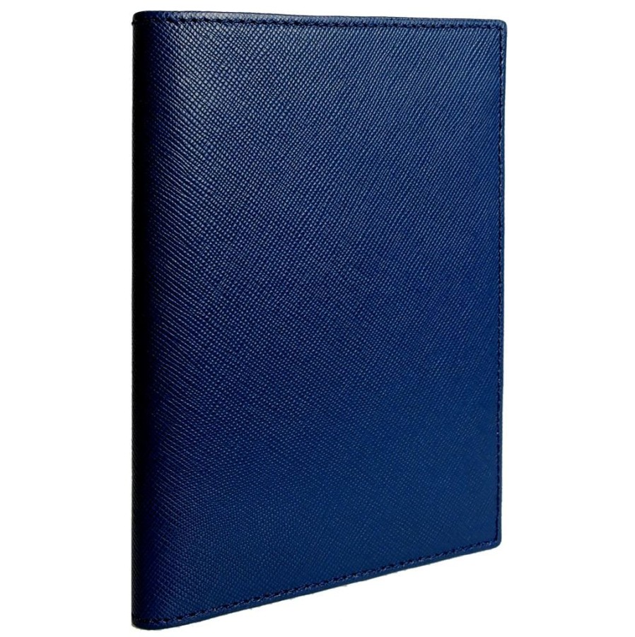 Wallets 72 Smalldive Travel Wallets | 72 Smalldive Saffiano Leather Bi Colored Passport Wallet Blue