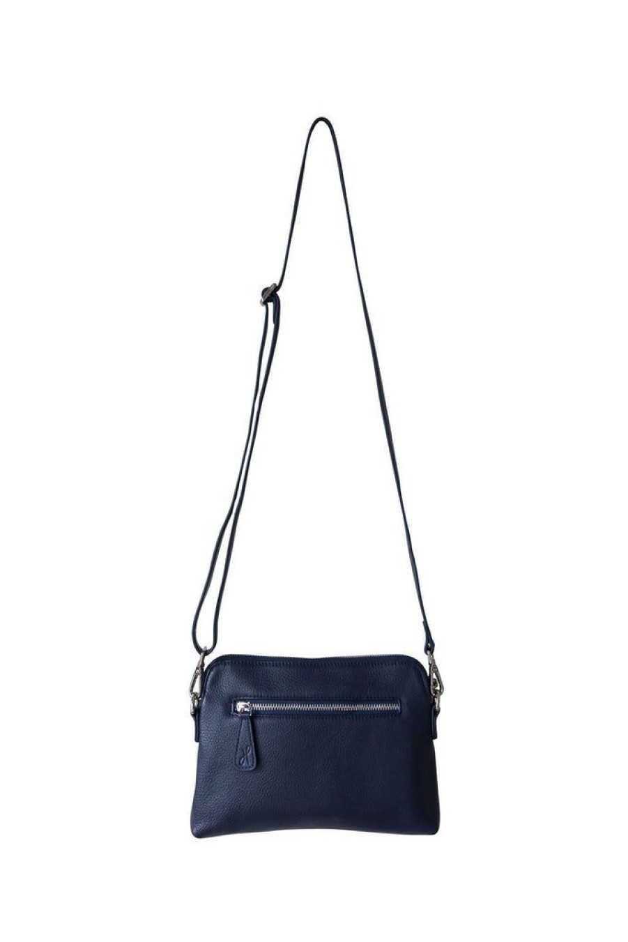 Handbags Hoopla | Hoopla Leather Mini Crossbody Slouch/Clutch Navy