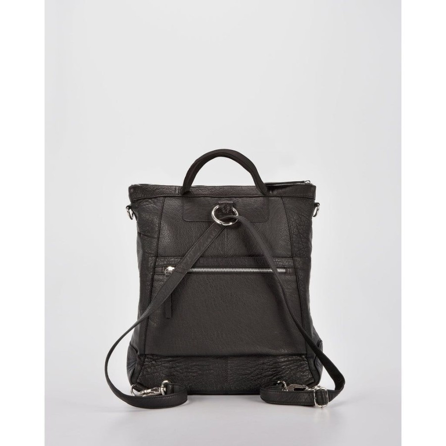 Handbags Cobb & Co | Cobb & Co Eastwood Convertible Leather Shoulder Bag & Backpack Black