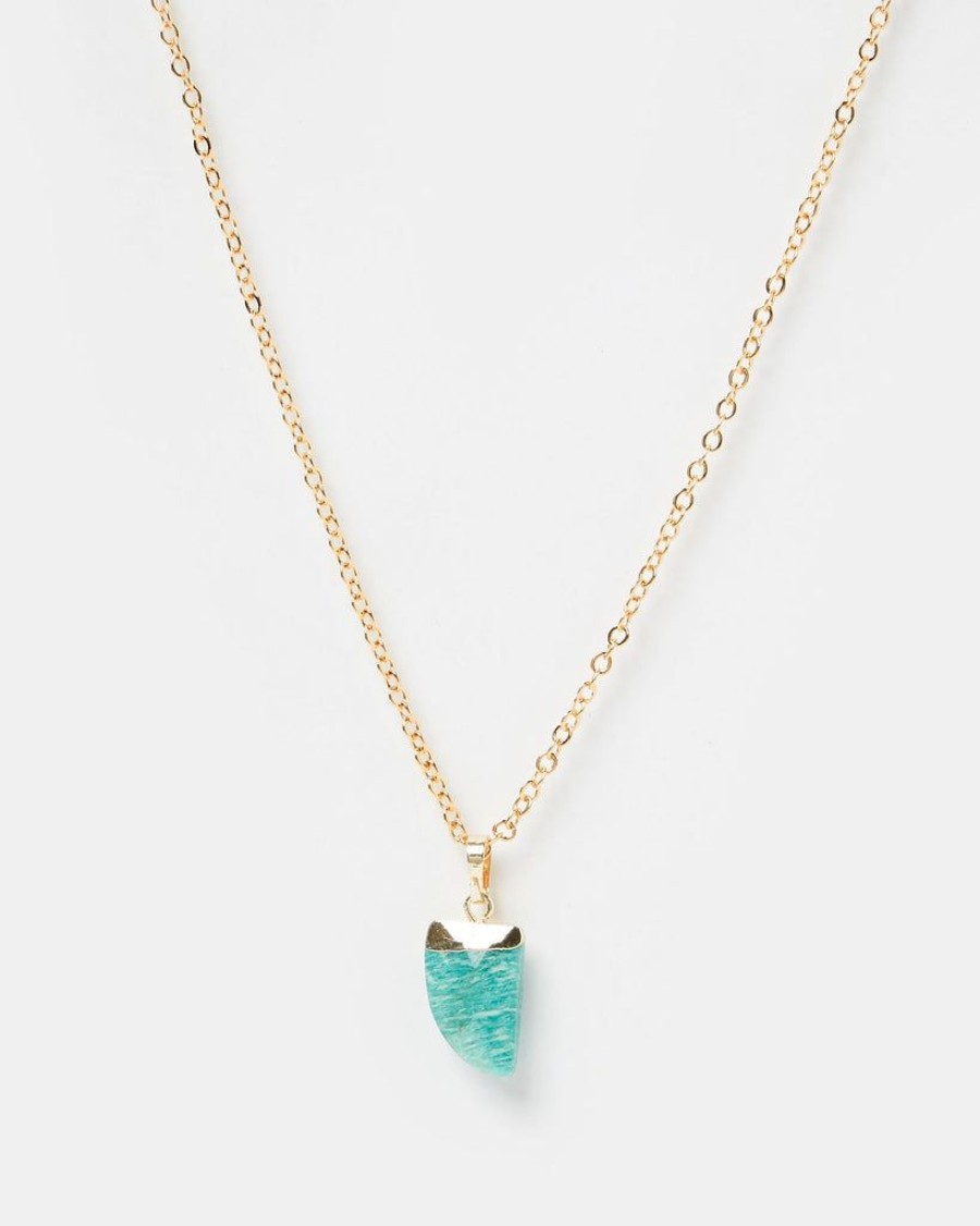 Jewellery Miz Casa & Co Necklaces | Miz Casa & Co Stone Charm Necklace Gold Turquoise