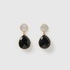 Jewellery Izoa Earrings | Izoa Gala Earrings Black Onyx Pearl Gold