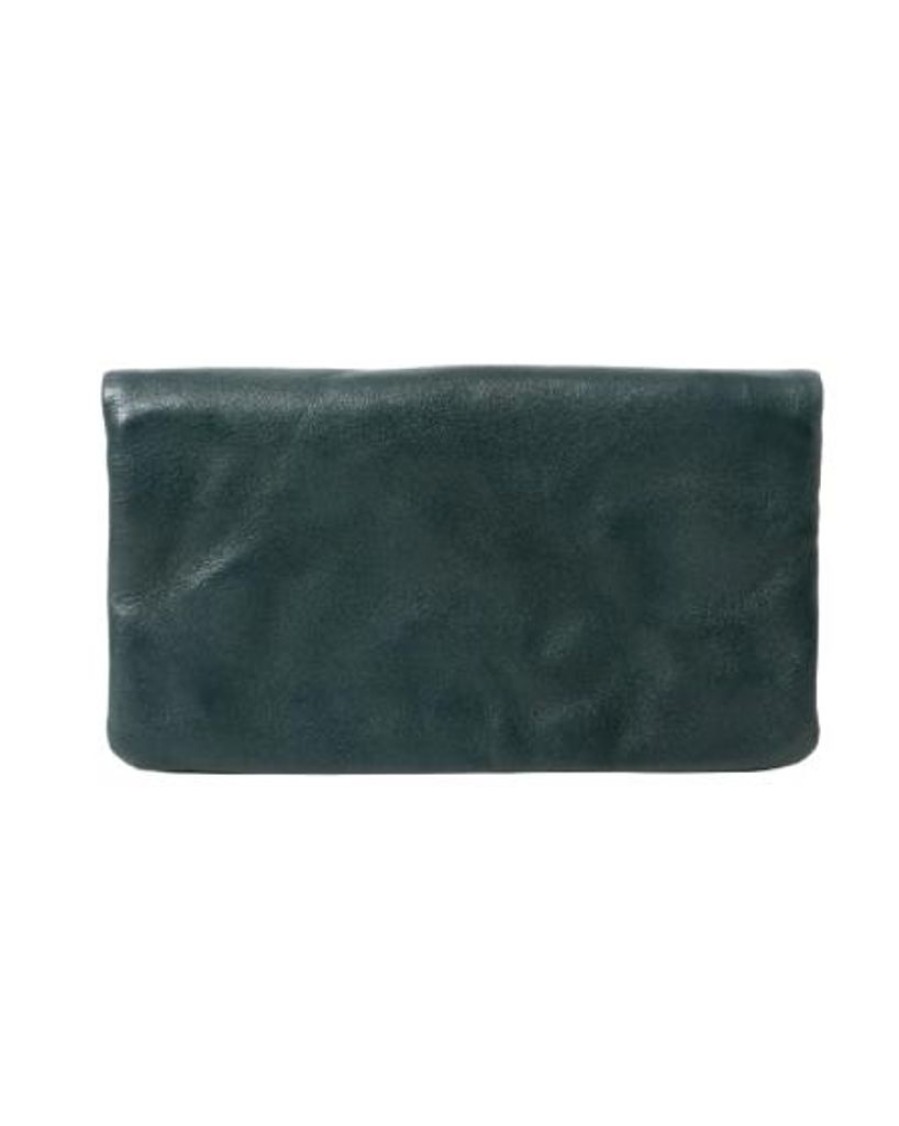 Wallets Stitch & Hide Snap Closure Wallets | Stitch & Hide Washed Leather Bondi Bi-Fold Wallet Petrol Green