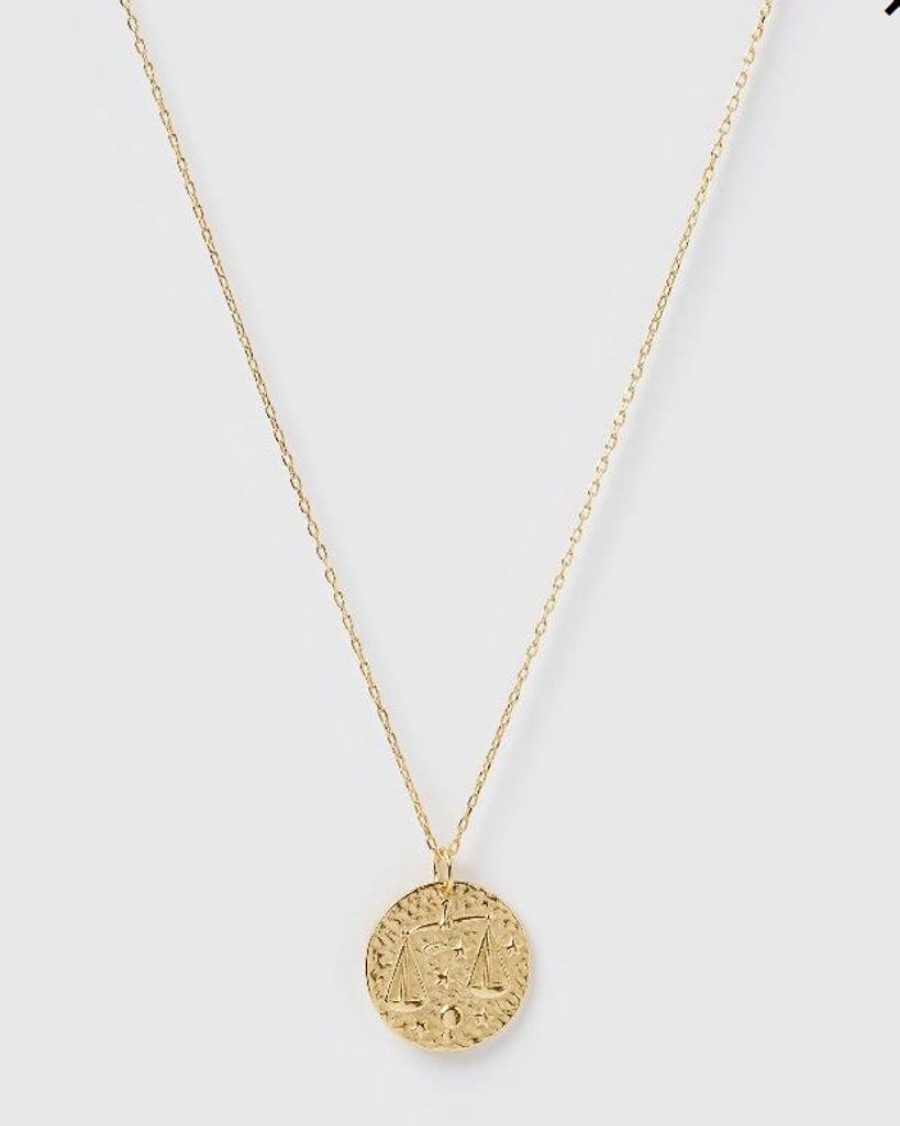 Jewellery Izoa Necklaces | Izoa Star Sign Necklace Libra Gold