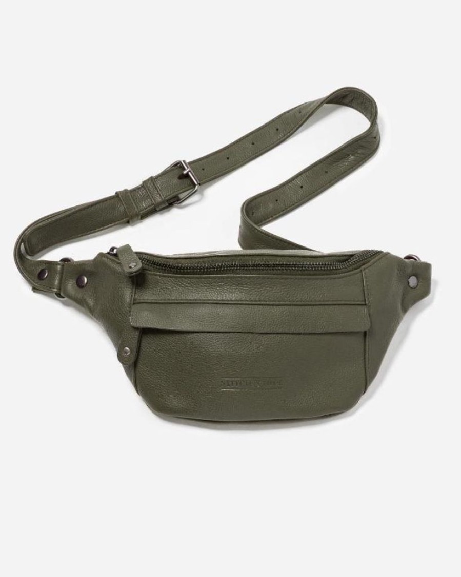 Handbags Stitch & Hide | Stitch & Hide Leather Bailey Hip/Crossbody Bag Olive Green - Free Keyring