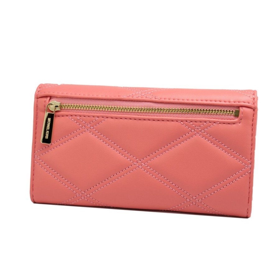 Wallets Michael Kors Snap Closure Wallets | Michael Kors 35S2Gtvf3U-Grapefruit Pink Leather Leather Wallet