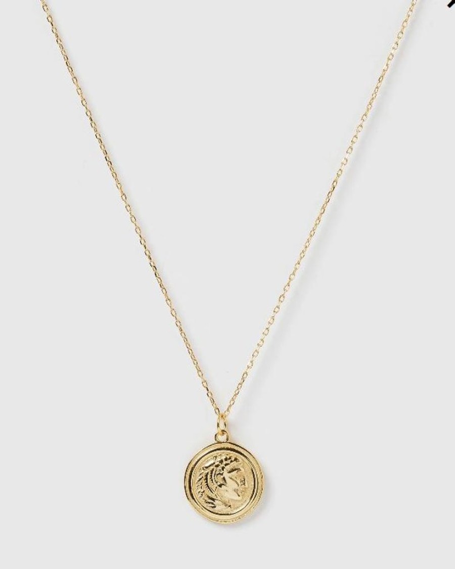 Jewellery Izoa Necklaces | Izoa Tribute Coin Necklace Gold