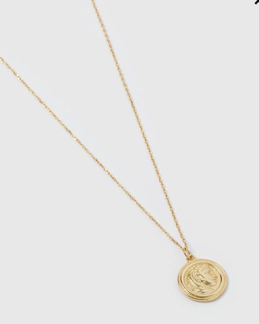 Jewellery Izoa Necklaces | Izoa Tribute Coin Necklace Gold