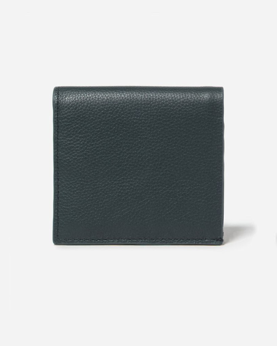 Wallets Stitch & Hide Bifold & Trifold Wallets | Stitch & Hide Leather Hudson Wallet Snap Button Sea Blue