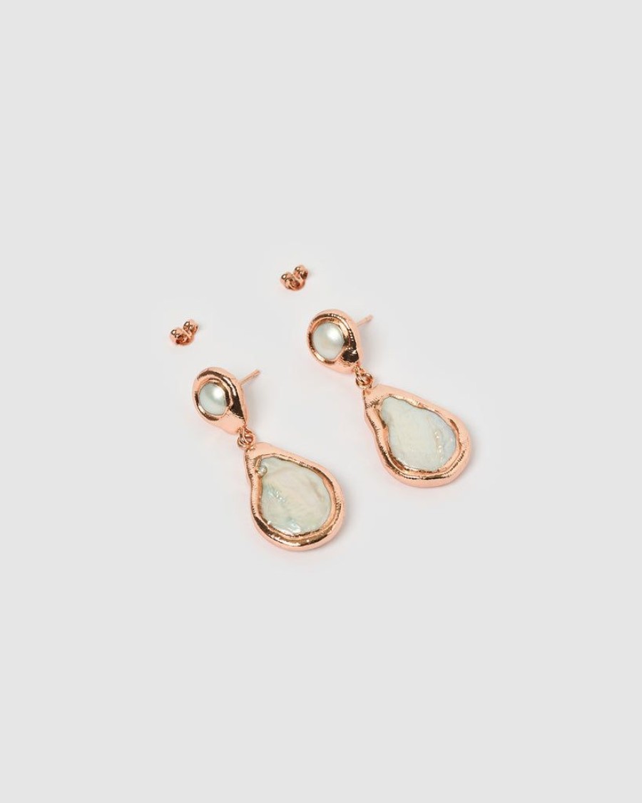 Jewellery Miz Casa & Co Earrings | Miz Casa & Co Amberly Earring Rose Gold Pearl