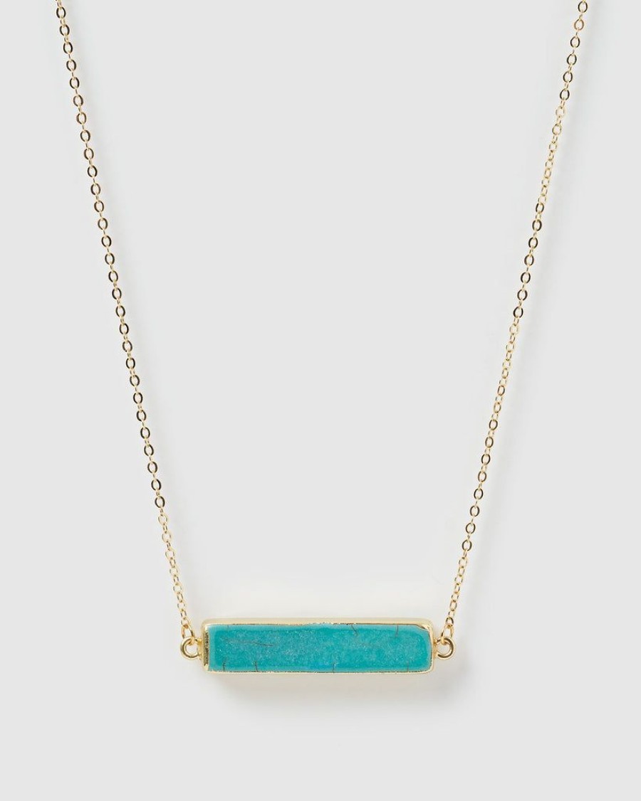 Jewellery Miz Casa & Co Necklaces | Miz Casa & Co Papeete Necklace Turquoise Gold