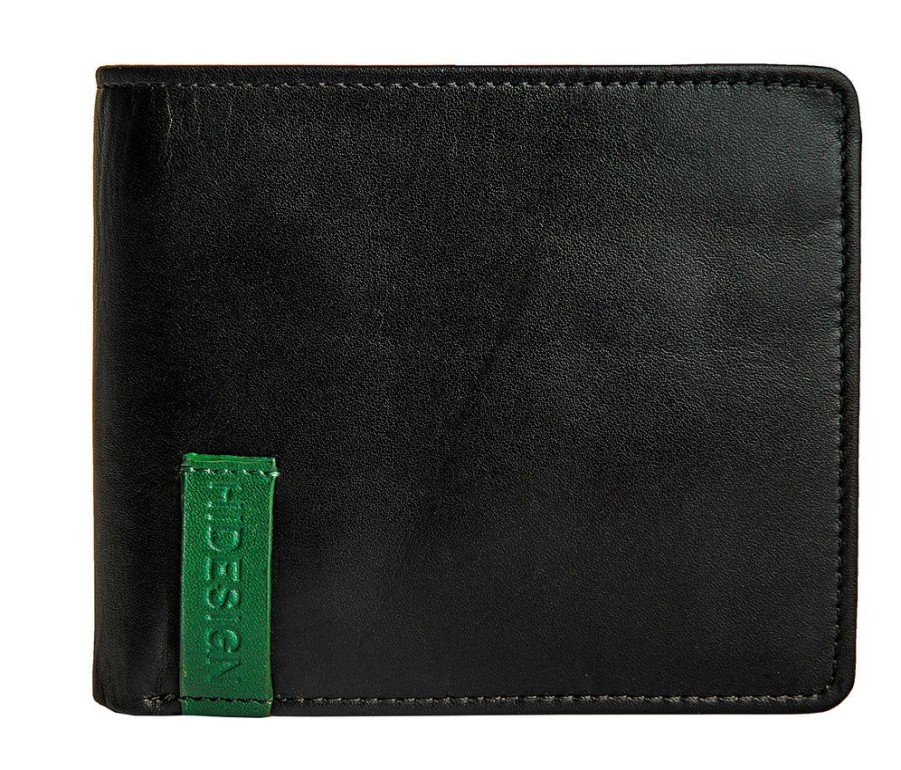 Wallets Hidesign Bifold & Trifold Wallets | Hidesign Dylan 04 Leather Slim Bifold Wallet Black