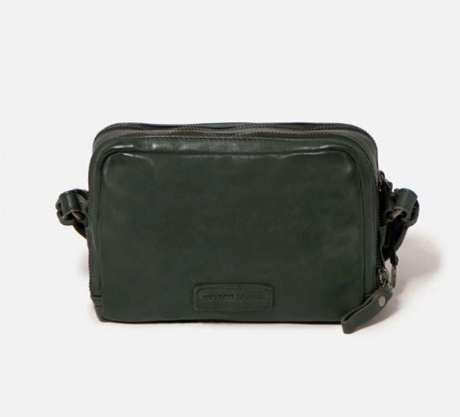 Handbags Stitch & Hide | Stitch & Hide Washed Leather Fitzroy Crossbody/Shoulder Bag Petrol Green - Free Wallet Pouch