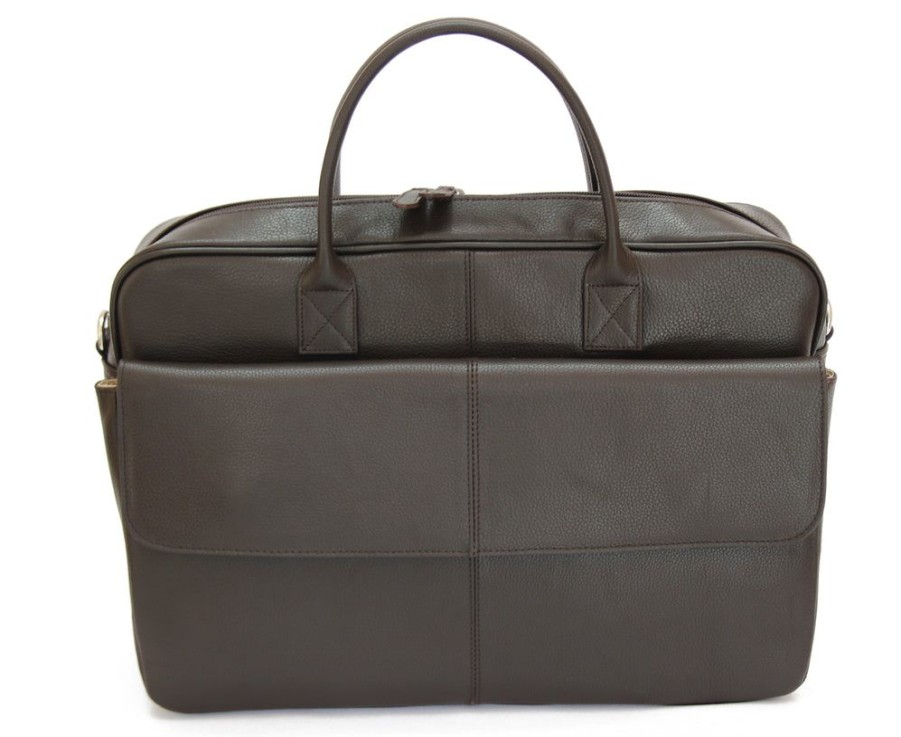 Men MJ room Briefcases | Mj Room Bruno Leather Brown Messenger Briefcase