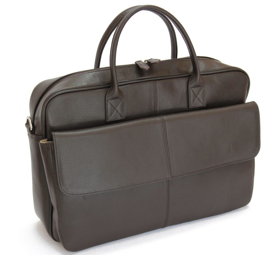 Men MJ room Briefcases | Mj Room Bruno Leather Brown Messenger Briefcase