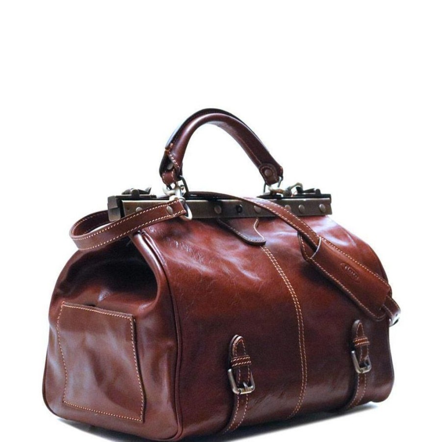 Handbags Floto | Floto Leather Positano Bag Vecchio Brown