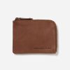 Wallets Stitch & Hide Bifold & Trifold Wallets | Stitch & Hide Leather Hendrix Zip Wallet Cafe Brown