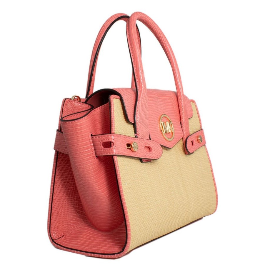 Handbags Michael Kors | Michael Kors 35T2Gnms8W-Grapefruit Pink Leather Satchel Bag