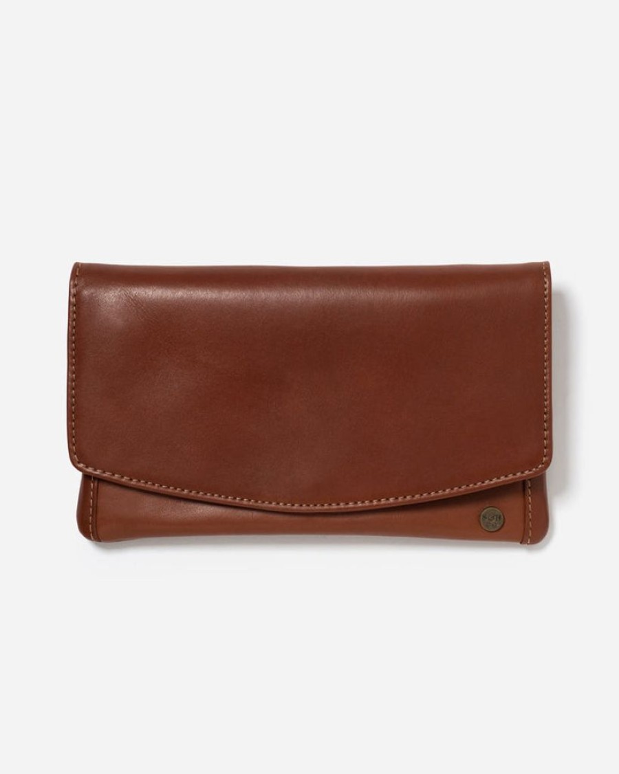 Wallets Stitch & Hide Snap Closure Wallets | Stitch & Hide Leather Darcy Classic Wallet - Maple Brown