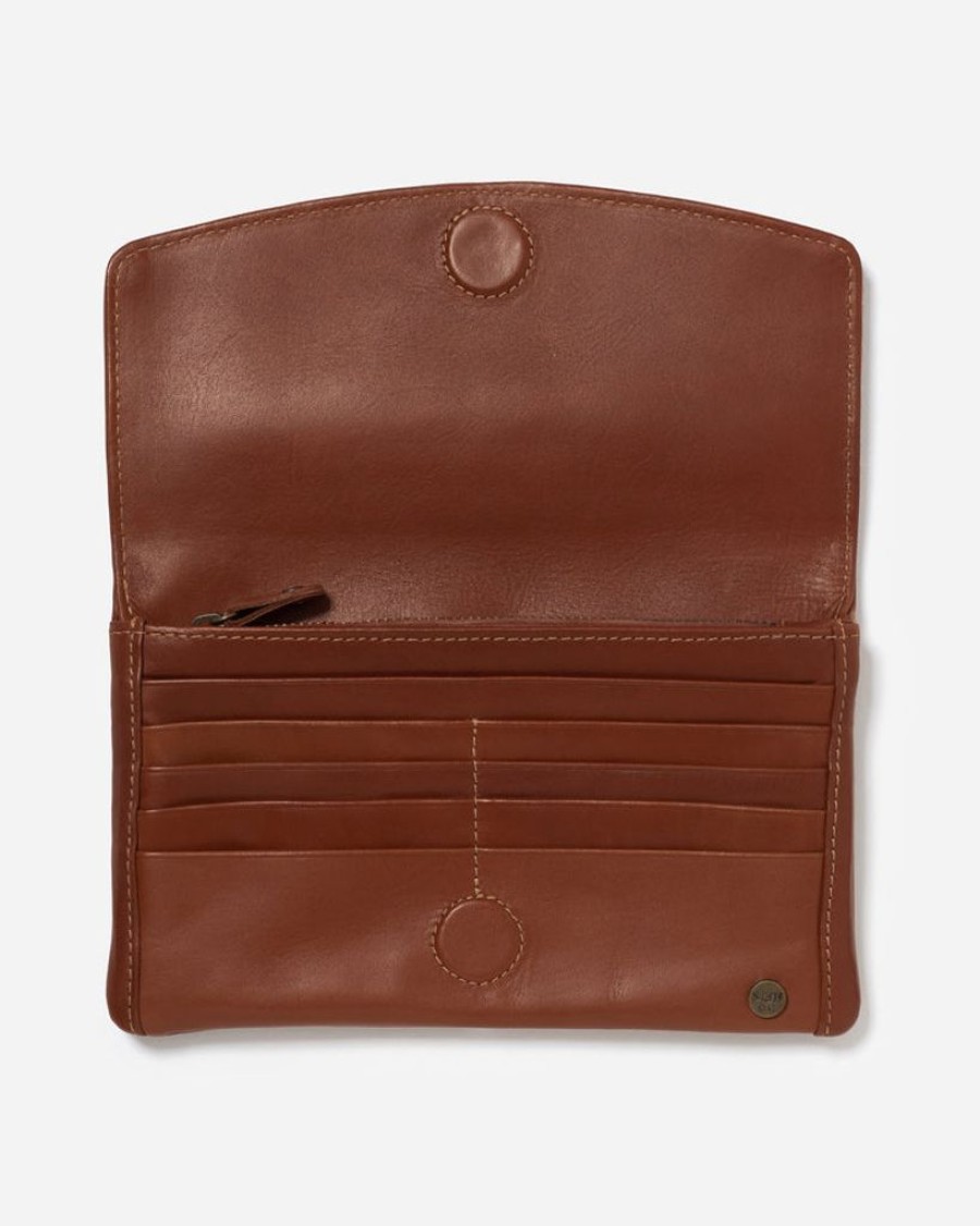 Wallets Stitch & Hide Snap Closure Wallets | Stitch & Hide Leather Darcy Classic Wallet - Maple Brown