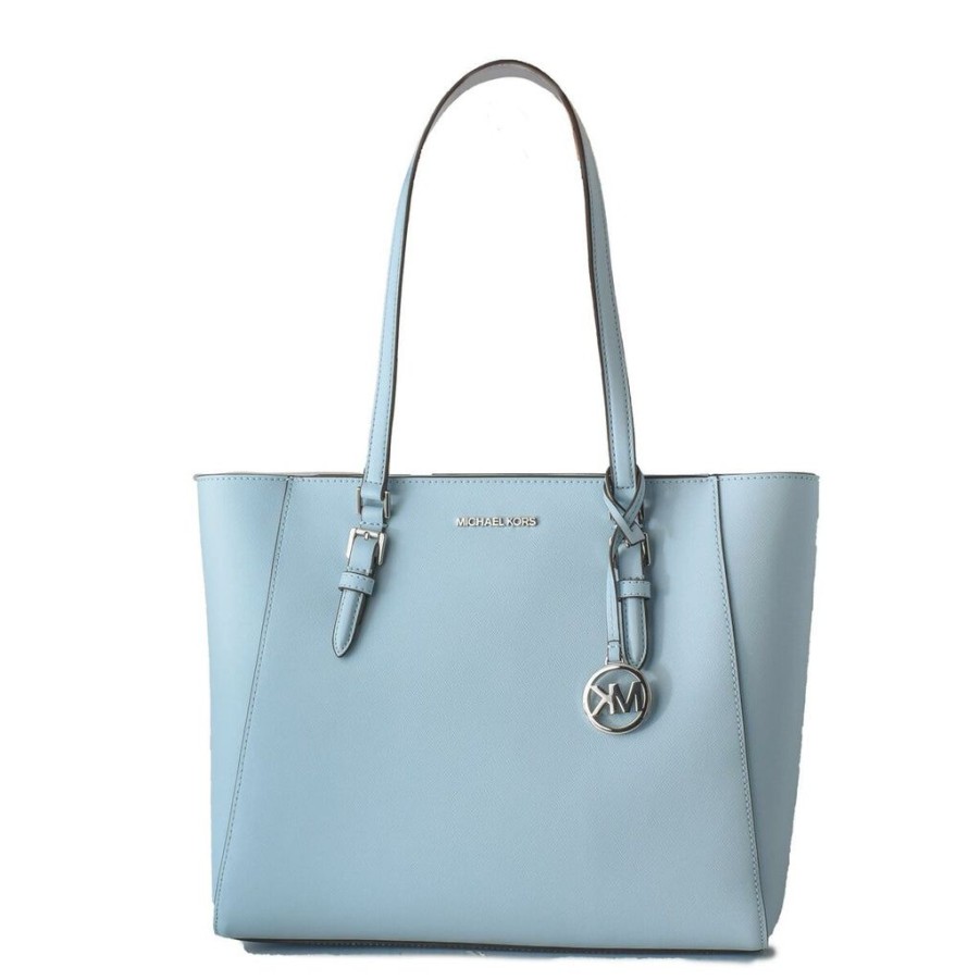 Handbags Michael Kors | Michael Kors Shoulder Bag Tote Charlotte Blue 42 X 27 X 11 Cm