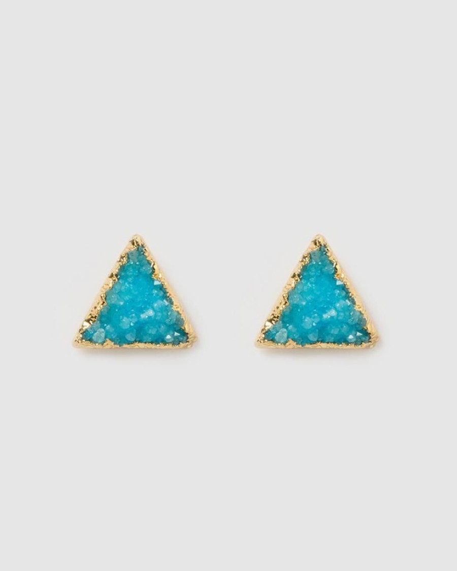 Jewellery Miz Casa & Co Earrings | Miz Casa & Co Dusky Stud Earrings Turquoise Gold