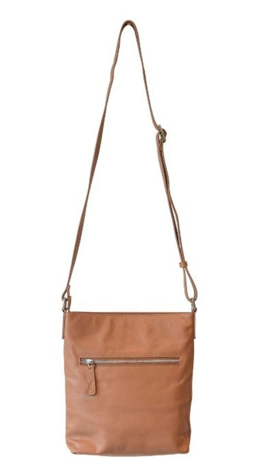 Handbags Hoopla | Hoopla Leather Crossbody Slouch Bag Chestnut Brown