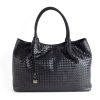 Handbags GUNAS NEW YORK | Gunas New York Naomi Black Woven Vegan Leather Tote Bag