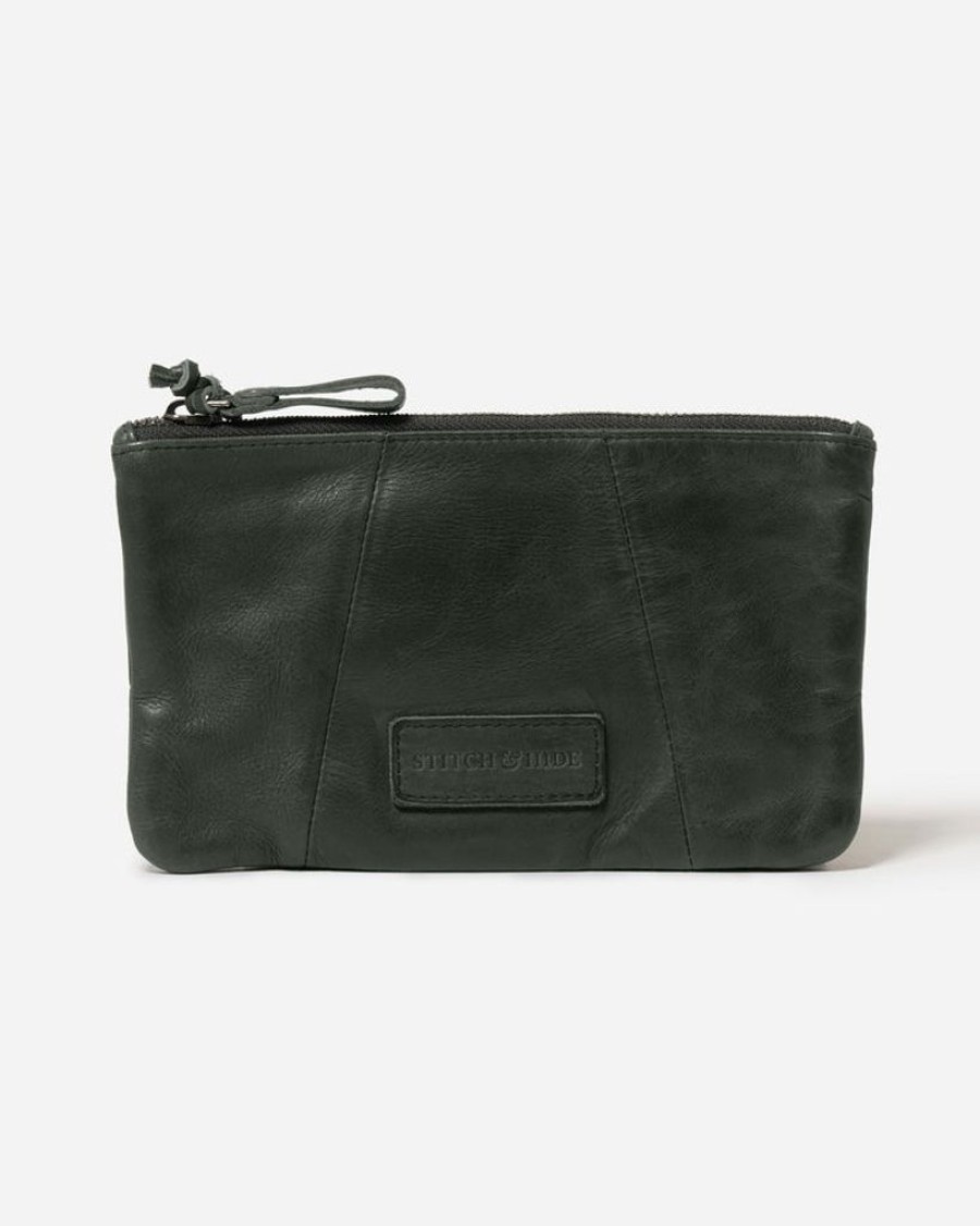 Wallets Stitch & Hide Pouch Wallets | Stitch & Hide Leather Lennox Pouch Petrol Green