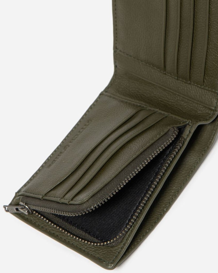 Wallets Stitch & Hide Bifold & Trifold Wallets | Stitch & Hide Leather James Bi-Fold Wallet Olive Green