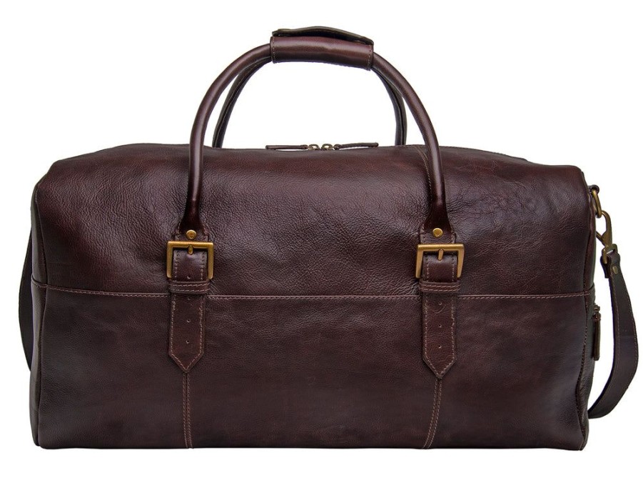 Handbags Hidesign | Hidesign Charles Leather Cabin Travel Duffle Weekend Bag Brown