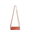 Handbags Hoopla | Hoopla Leather Mini Crossbody Slouch/Clutch Terracotta Brown