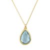 Jewellery LATELITA LONDON Necklaces | Latelita London Pisa Mini Teardrop Necklace Gold Blue Topaz