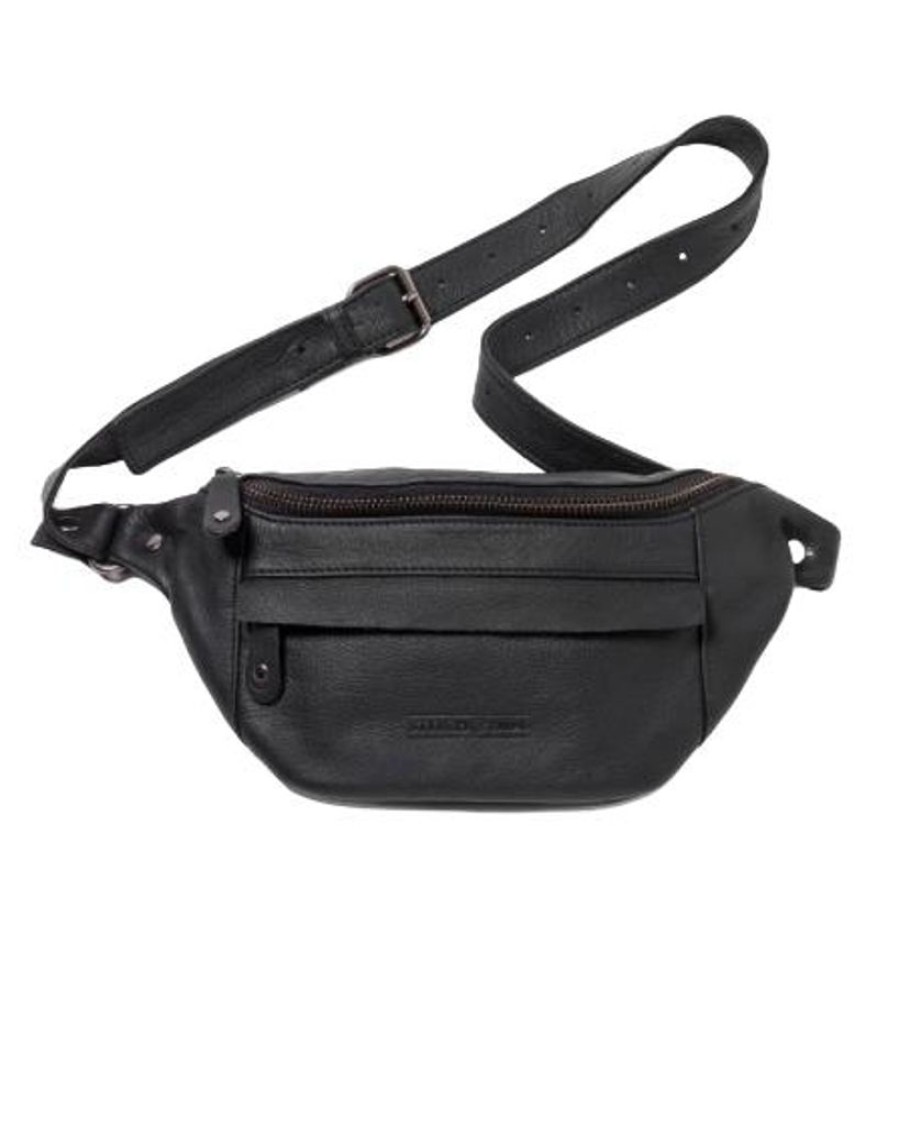 Handbags Stitch & Hide | Stitch & Hide Leather Bailey Hip/Crossbody Bag Black - Free Keyring