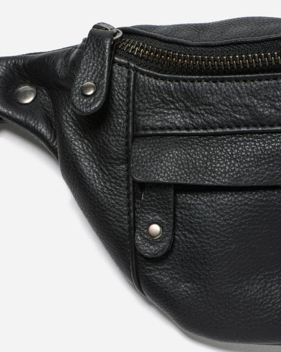 Handbags Stitch & Hide | Stitch & Hide Leather Bailey Hip/Crossbody Bag Black - Free Keyring