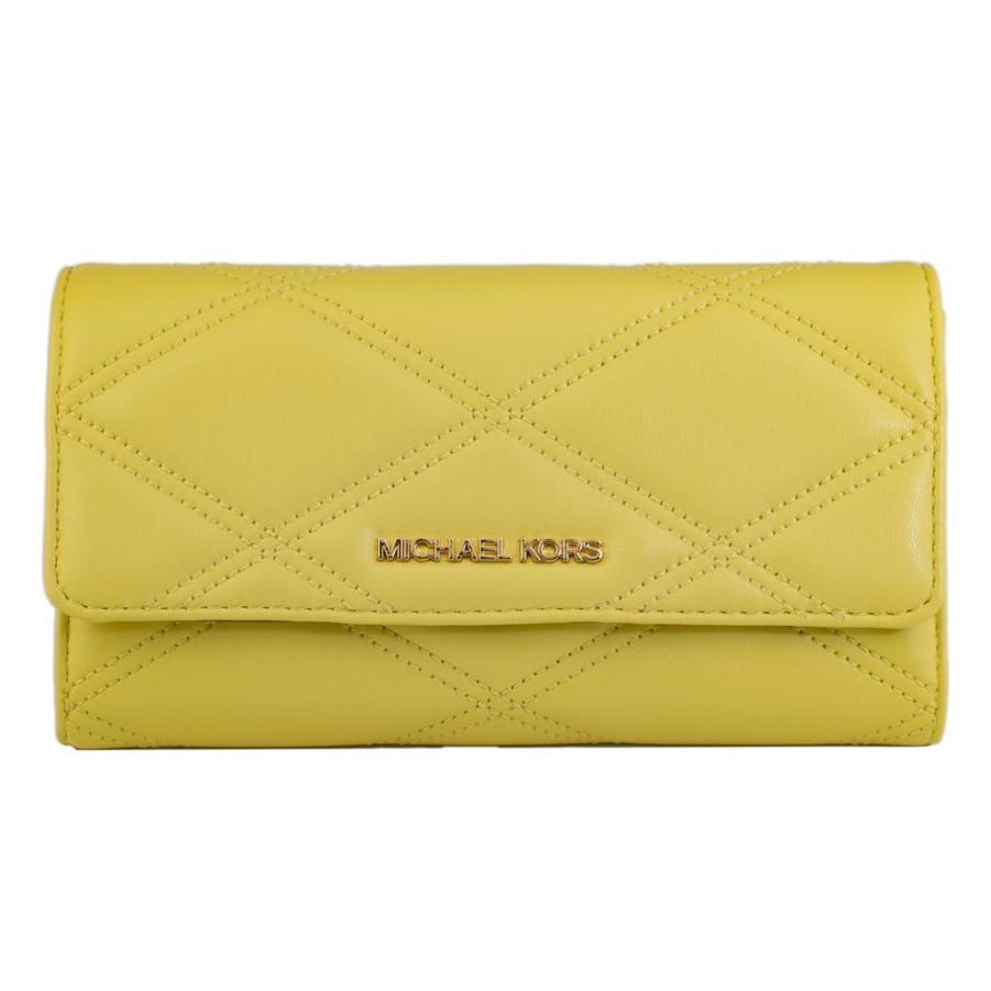 Wallets Michael Kors Snap Closure Wallets | Michael Kors 35S2Gtvf3U-Sunshine Yellow Leather Wallet