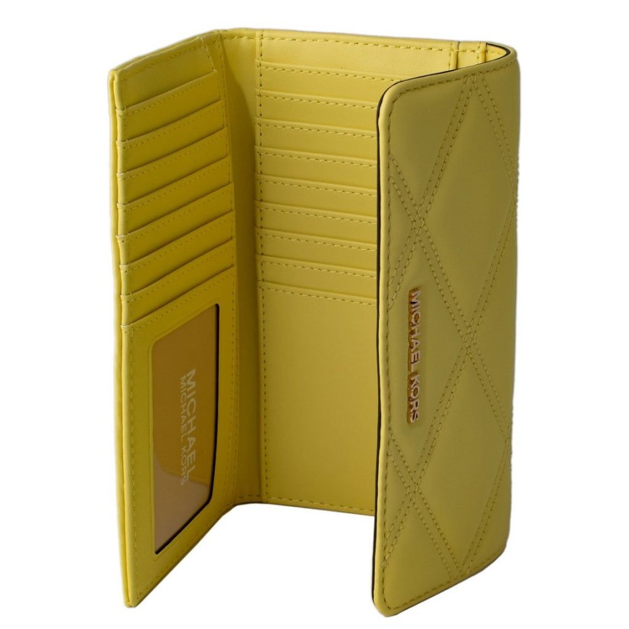 Wallets Michael Kors Snap Closure Wallets | Michael Kors 35S2Gtvf3U-Sunshine Yellow Leather Wallet