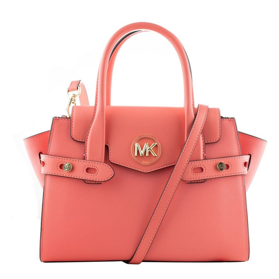 Handbags Michael Kors | Michael Kors 35S2Gnms8L-Grapefruit Pink Leather Satchel Bag