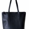 Handbags Hoopla | Hoopla Leather Small Zip Tote Black