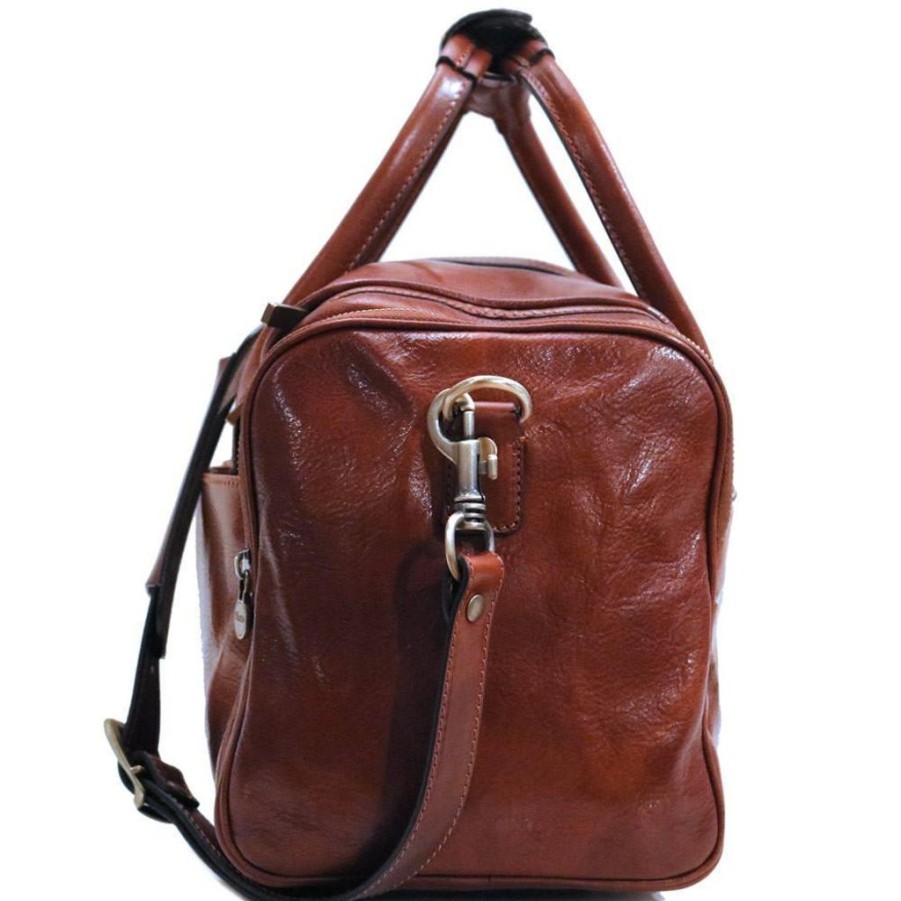 Handbags Floto Leather | Floto Leather Fc Cargo Duffle Small Luggage Vecchio Brown