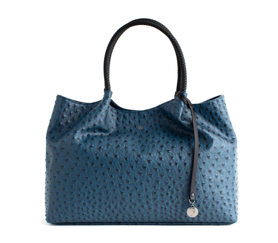 Handbags GUNAS NEW YORK | Gunas New York Naomi Navy Vegan Leather Tote Bag