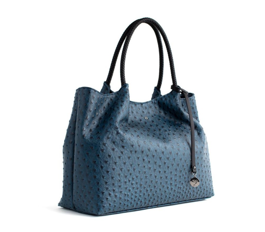 Handbags GUNAS NEW YORK | Gunas New York Naomi Navy Vegan Leather Tote Bag