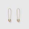 Jewellery Izoa Earrings | Izoa Justice Safety Pin Earrings Gold Crystal