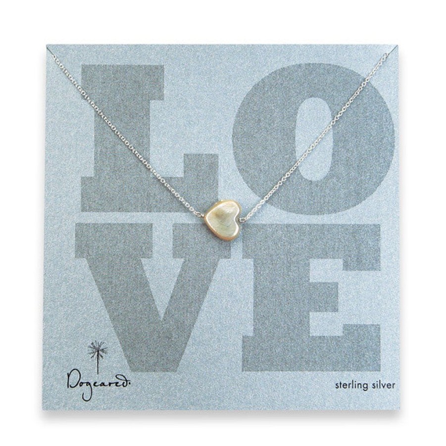 Women Dogeared Jewellery | Dogeared Love Pearl Heart - Sterling Silver