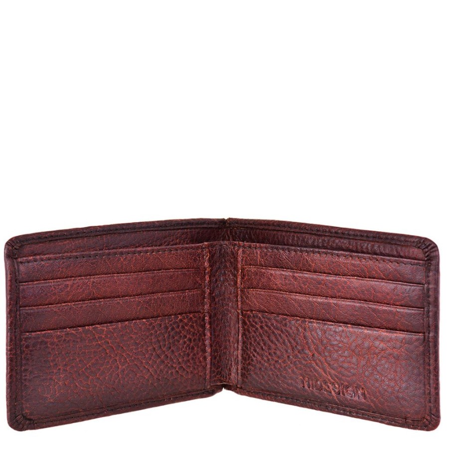 Wallets Hidesign Bifold & Trifold Wallets | Hidesign Giles Classic Compact Thin Vegetable Tanned Leather Wallet Brown