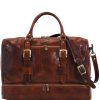 Handbags Floto Leather | Floto Leather Fc Drop Bottom Duffle Luggage Vecchio Brown