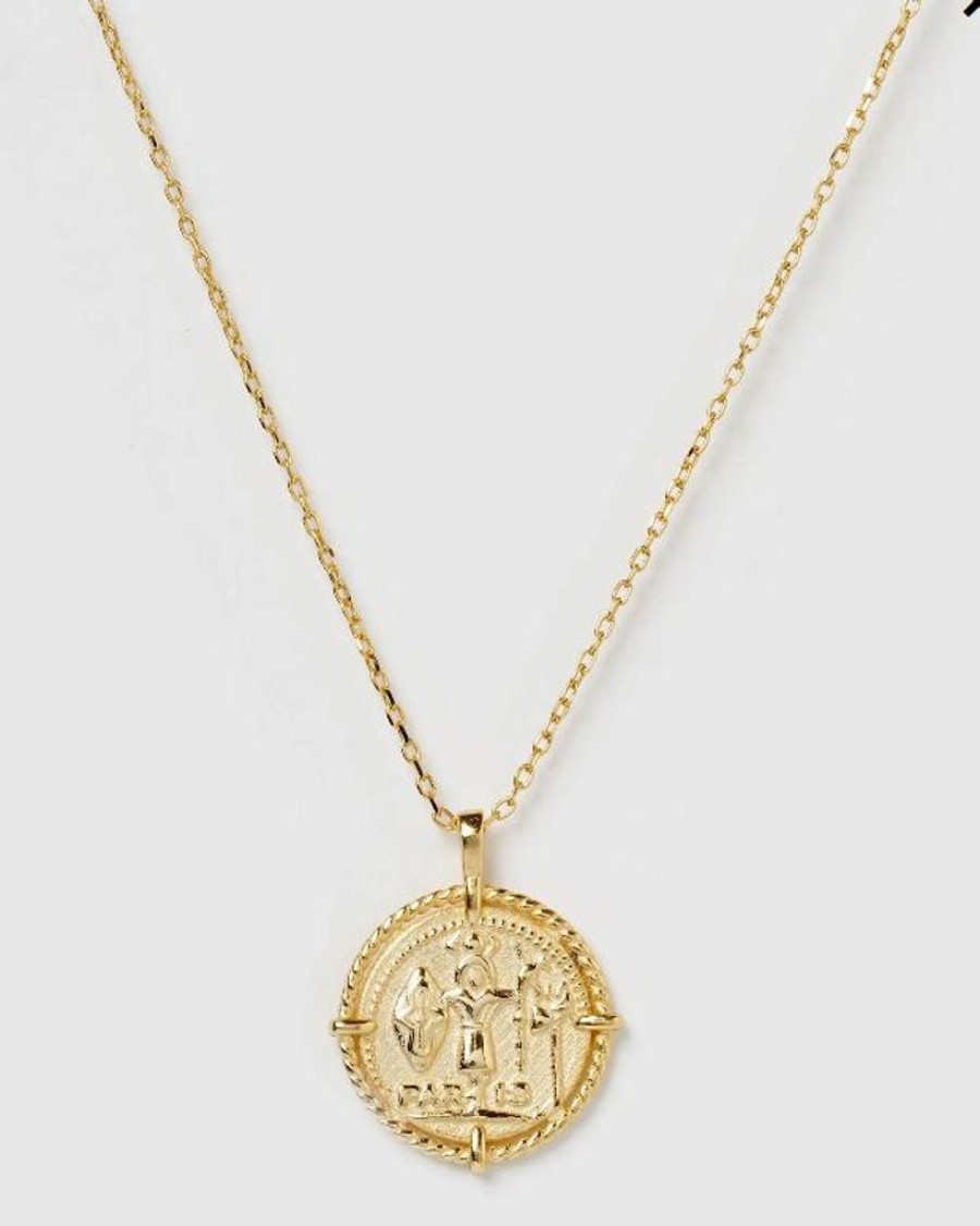 Jewellery Izoa Necklaces | Izoa Superstition Pendant Necklace Gold