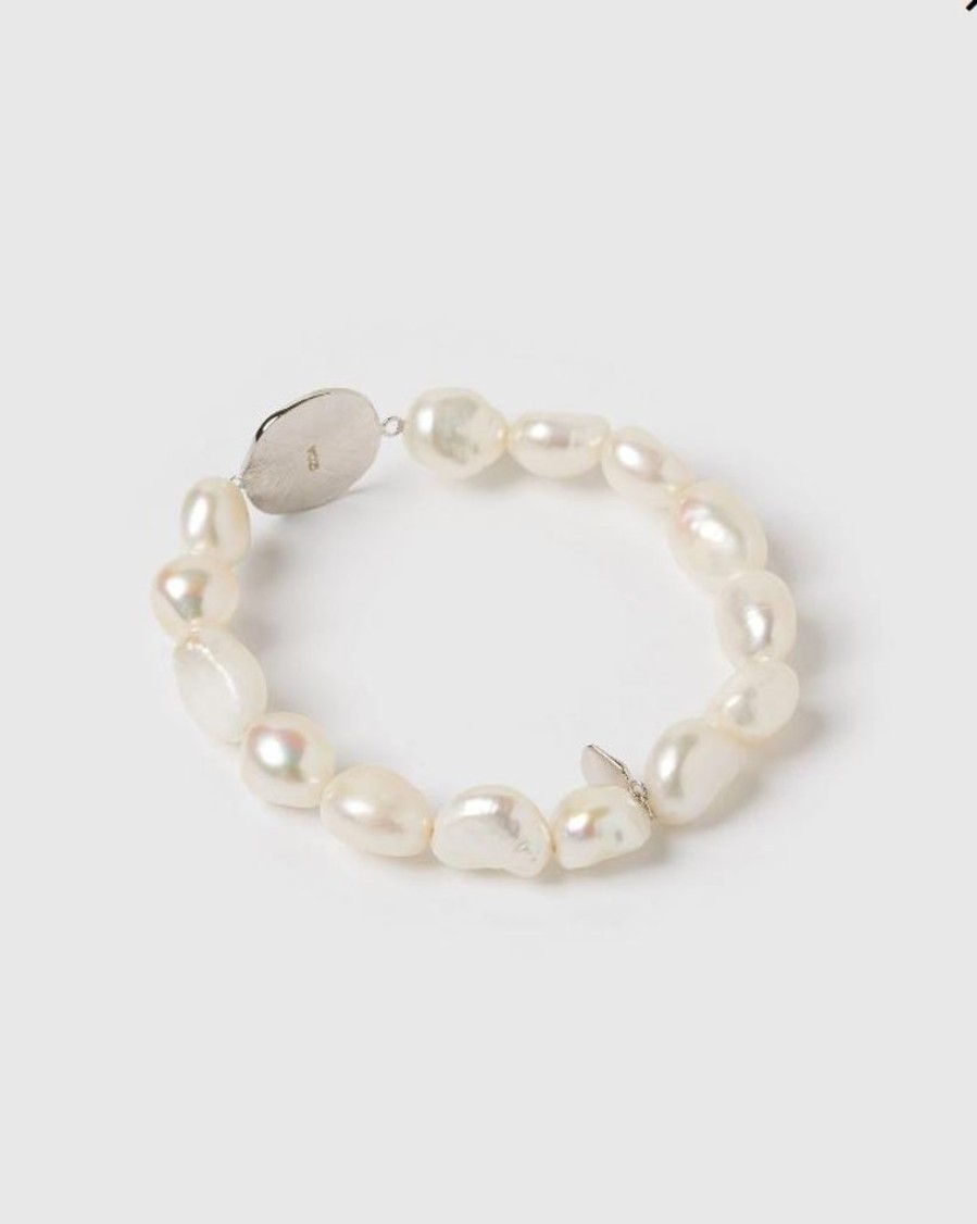 Jewellery Izoa Bracelets | Izoa Felicity Bracelet Silver Freshwater Pearl