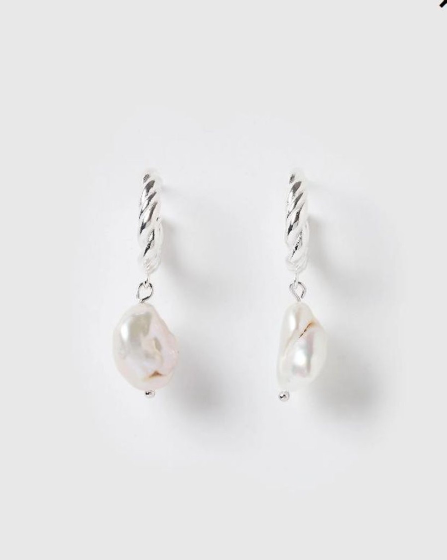 Jewellery Izoa Earrings | Izoa Darling Earrings Silver Freshwater Pearl