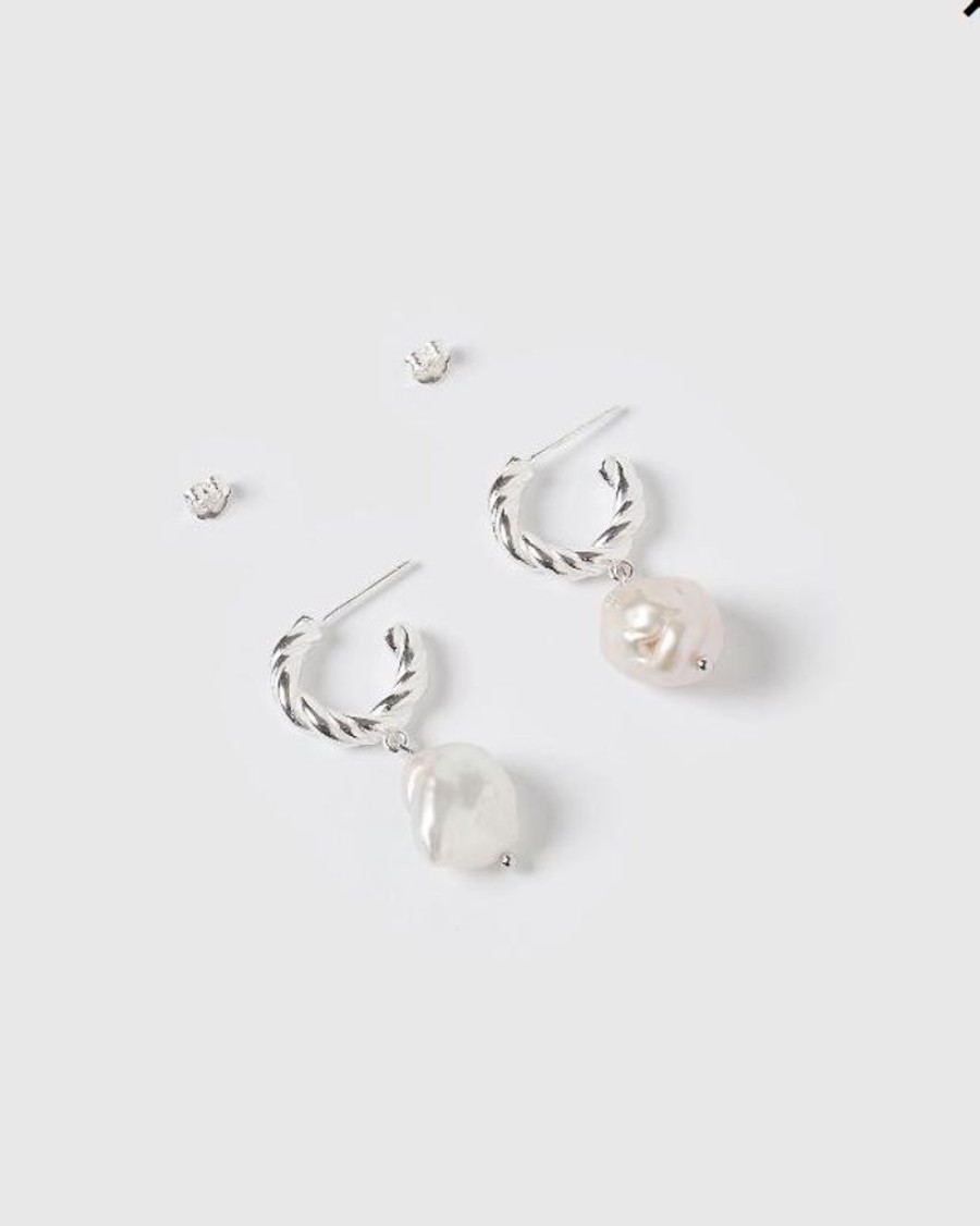 Jewellery Izoa Earrings | Izoa Darling Earrings Silver Freshwater Pearl